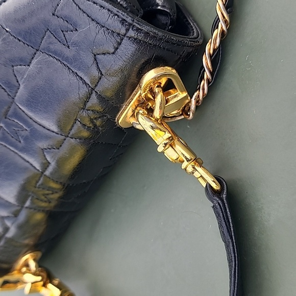 METROCITY Black Embossed Logo Quilted Leather Mini Bag - Picture 9 of 16